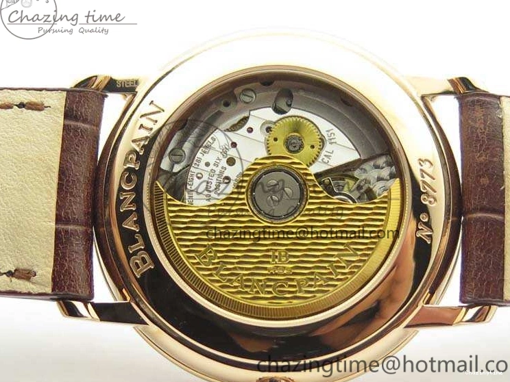 0824 Villeret 6651 RG ZF 1:1 Best Edition White Dial On Brown Leather Strap A ComfortFit 8097